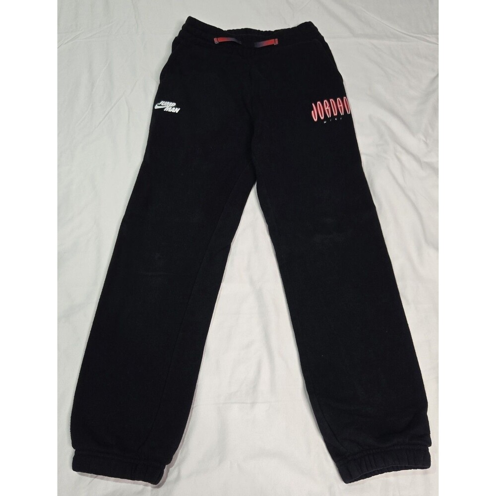 Y2K Air Jordan Jumpman Pants Black Fleece Sweatpants Joggers Logo Youth Medium